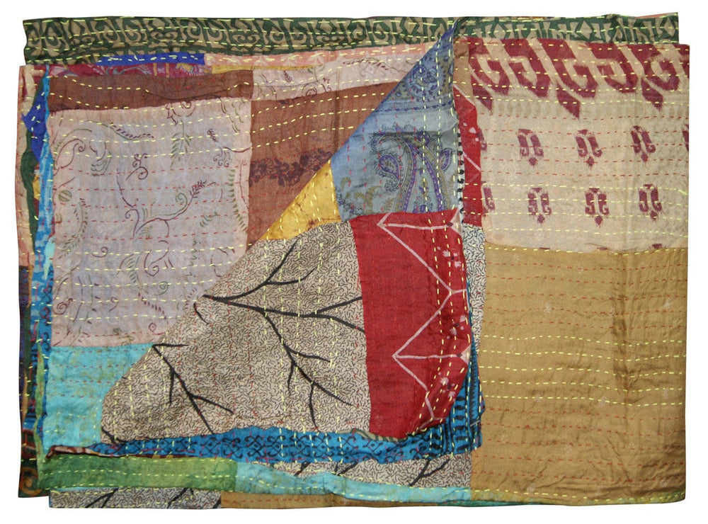 60" X 90" Silk Multicolor Throws - Homeroots