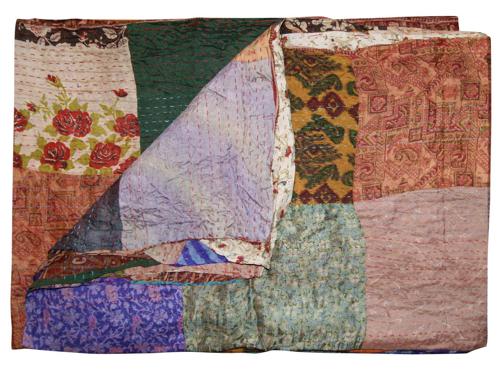 60" X 90" Silk Multicolor Throws - Homeroots
