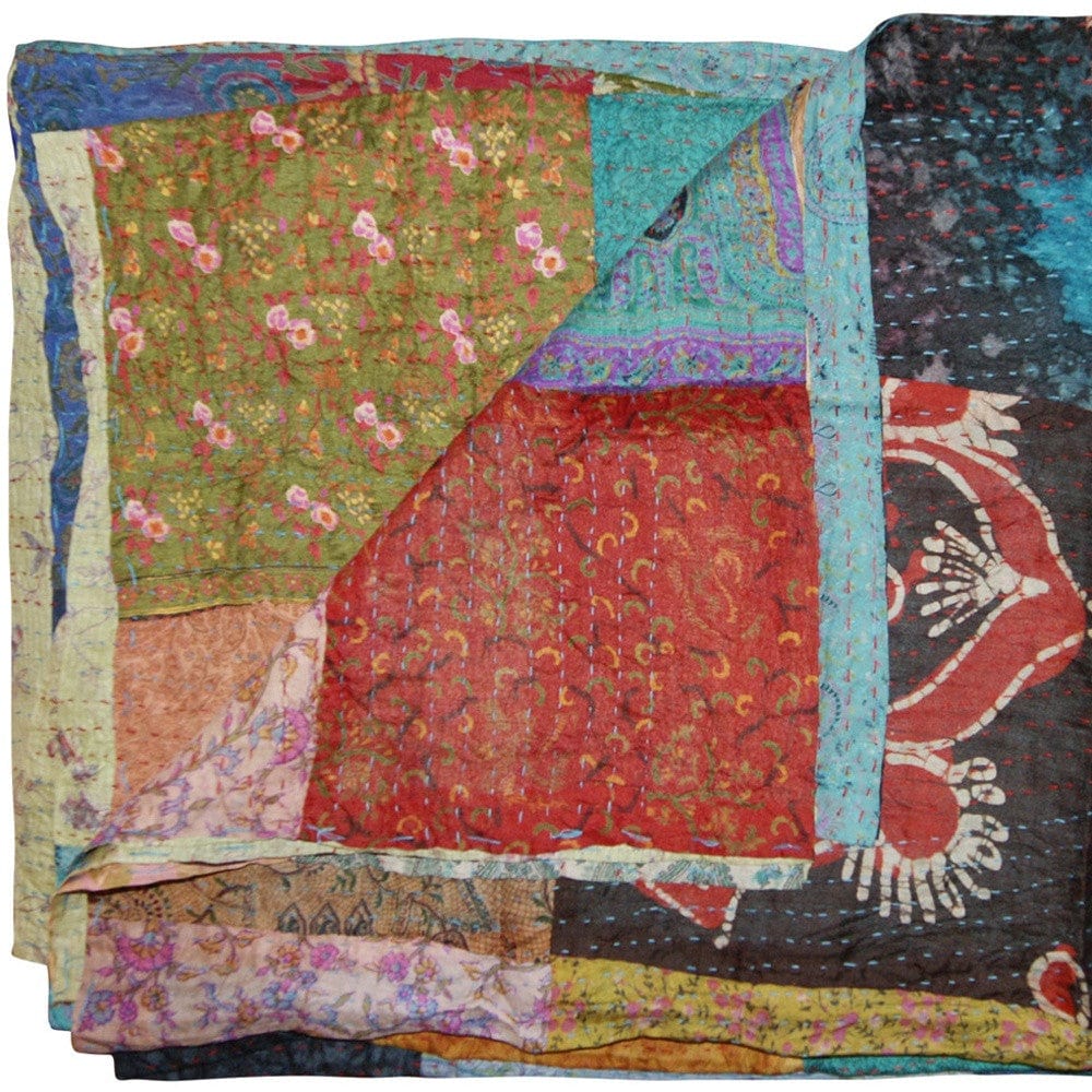 60" X 90" Silk Multicolor Throws - Homeroots - Flyclothing LLC