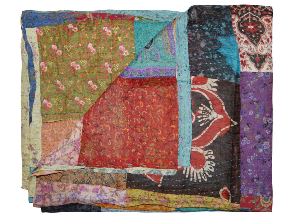 60" X 90" Silk Multicolor Throws - Homeroots