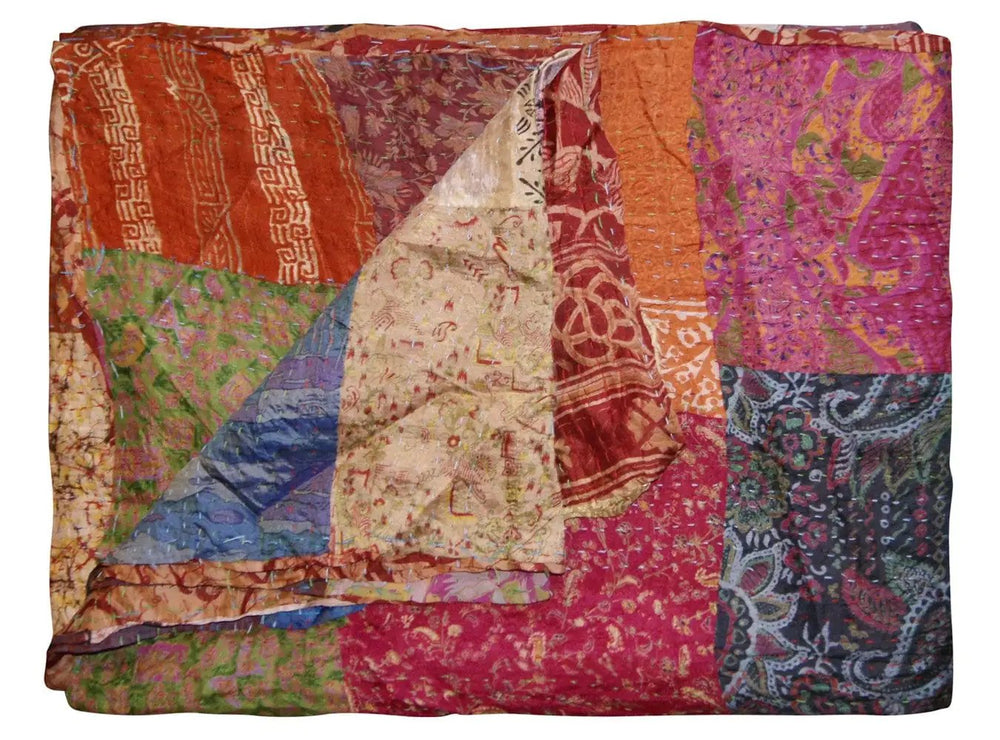 60" X 90" Silk Multicolor Throws - Homeroots