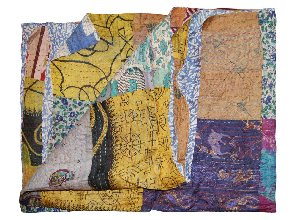 60" X 90" Silk Multicolor Throws - Homeroots