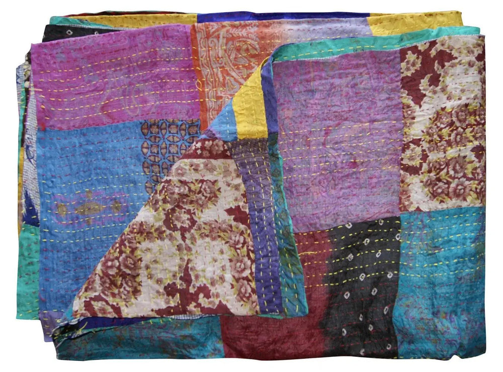 60" X 90" Silk Multicolor Throws - Homeroots