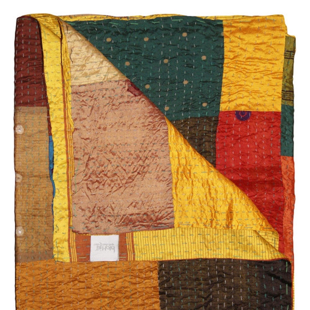50" X 70" Silk Multicolor Throws - Homeroots - Flyclothing LLC