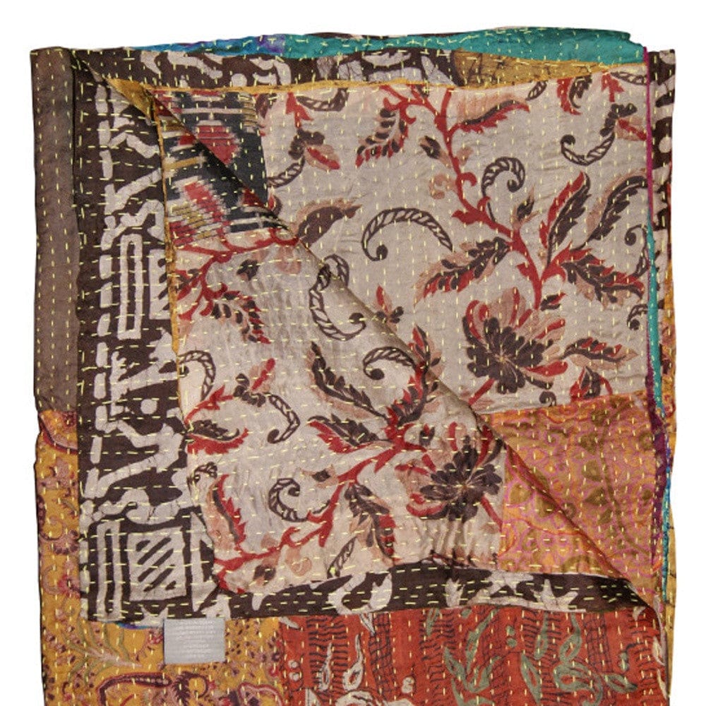 50" X 70" Silk Multicolor Throws - Homeroots - Flyclothing LLC