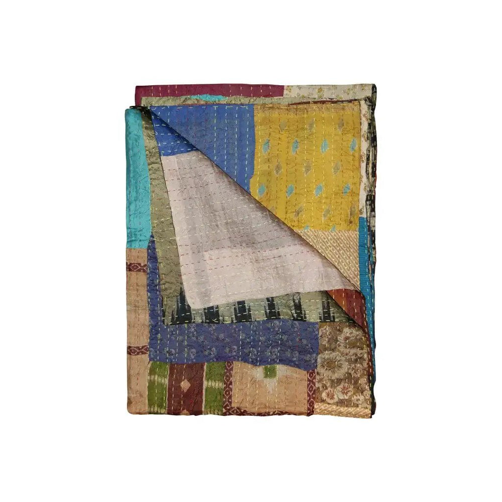 50" X 70" Silk Multicolor Throws - Homeroots