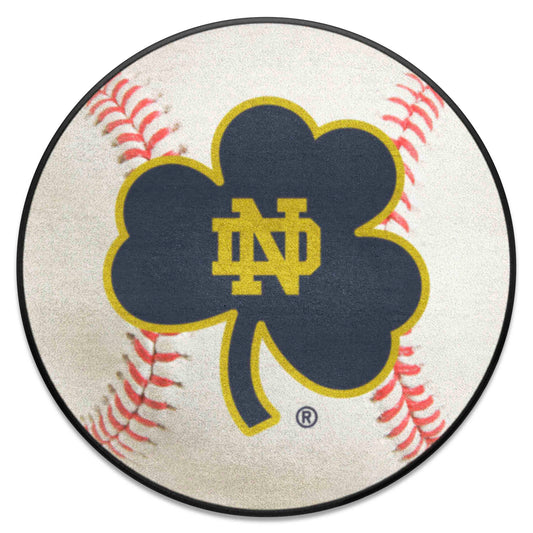 Notre Dame Fighting Irish Baseball Rug, Clover Logo - 27in. Diameter - Notre Dame