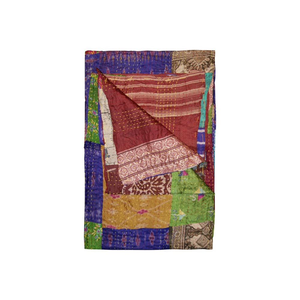 50" X 70" Silk Multicolor Throws - Homeroots
