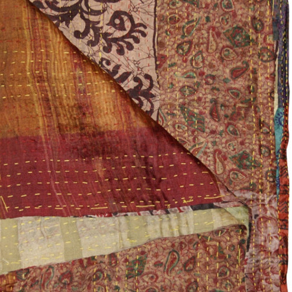 50" X 70" Silk Multicolor Throws - Homeroots - Flyclothing LLC