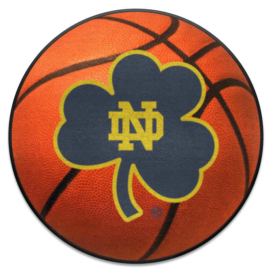 Notre Dame Fighting Irish Basketball Rug, Clover Logo - 27in. Diameter - Notre Dame