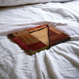 50" X 70" Burgundy and Brown Quilted Cotton Patchwork Throw Blanket with Embroidery - Homeroots