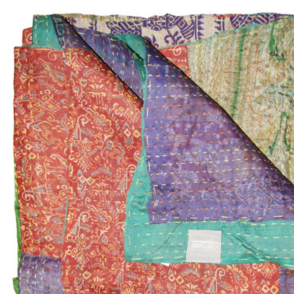 50" X 70" Silk Multicolor Throws - Homeroots - Flyclothing LLC