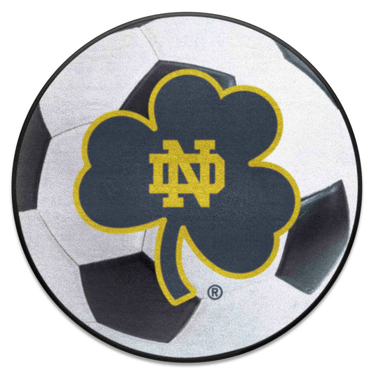 Notre Dame Fighting Irish Soccer Ball Rug, Clover Logo - 27in. Diameter - Notre Dame
