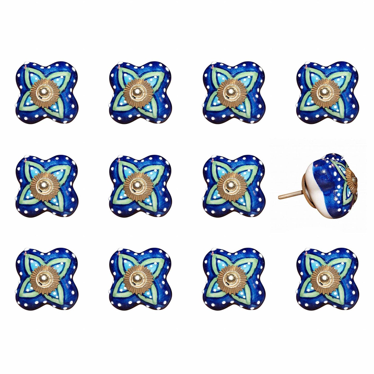 1.5" X 1.5" X 1.5" Ceramic Metal Multicolor 12 Pack Knob - Homeroots - Flyclothing LLC