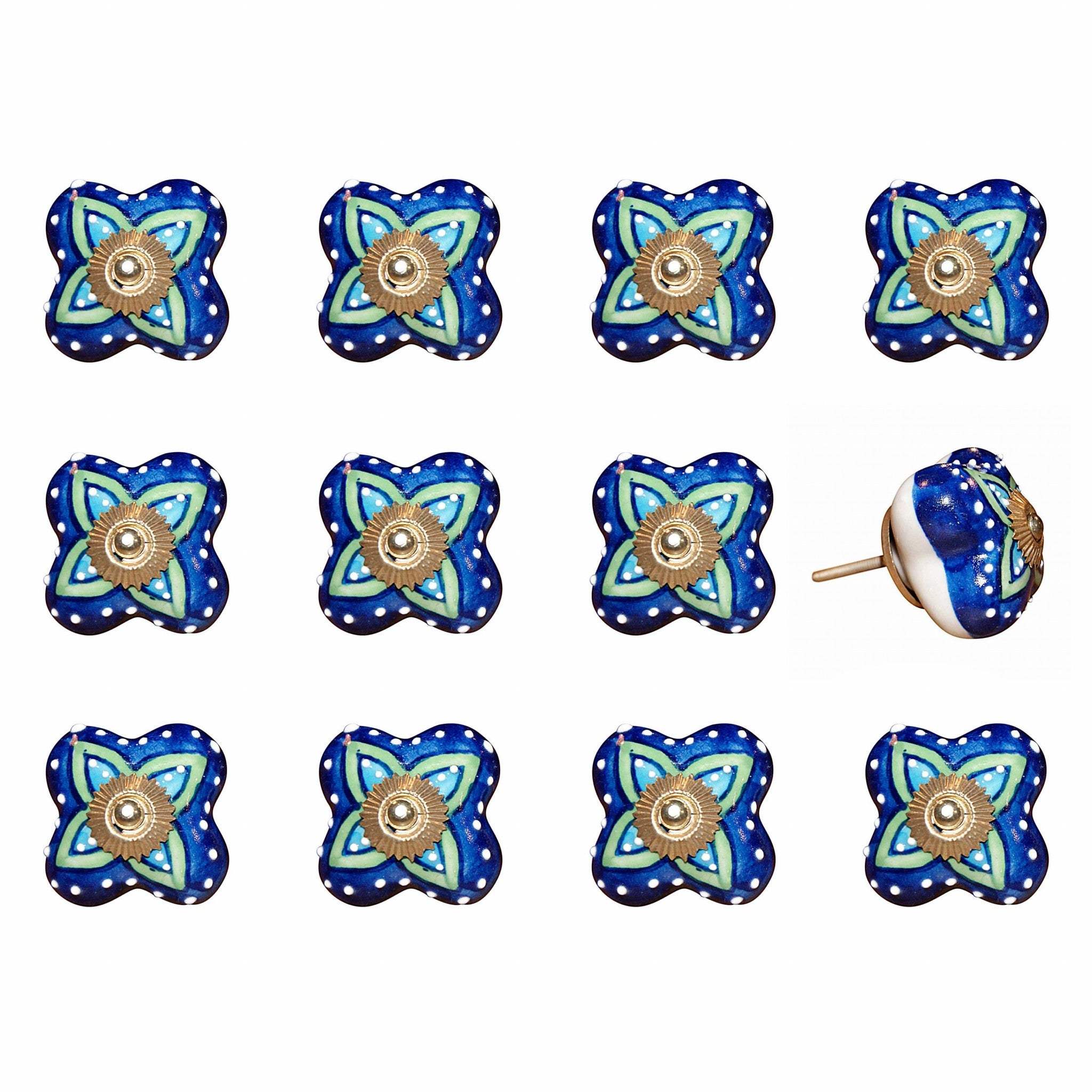 1.5" X 1.5" X 1.5" Ceramic Metal Multicolor 12 Pack Knob - Homeroots - Flyclothing LLC