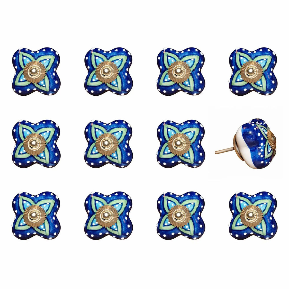 1.5" X 1.5" X 1.5" Ceramic Metal Multicolor 12 Pack Knob - Homeroots - Flyclothing LLC