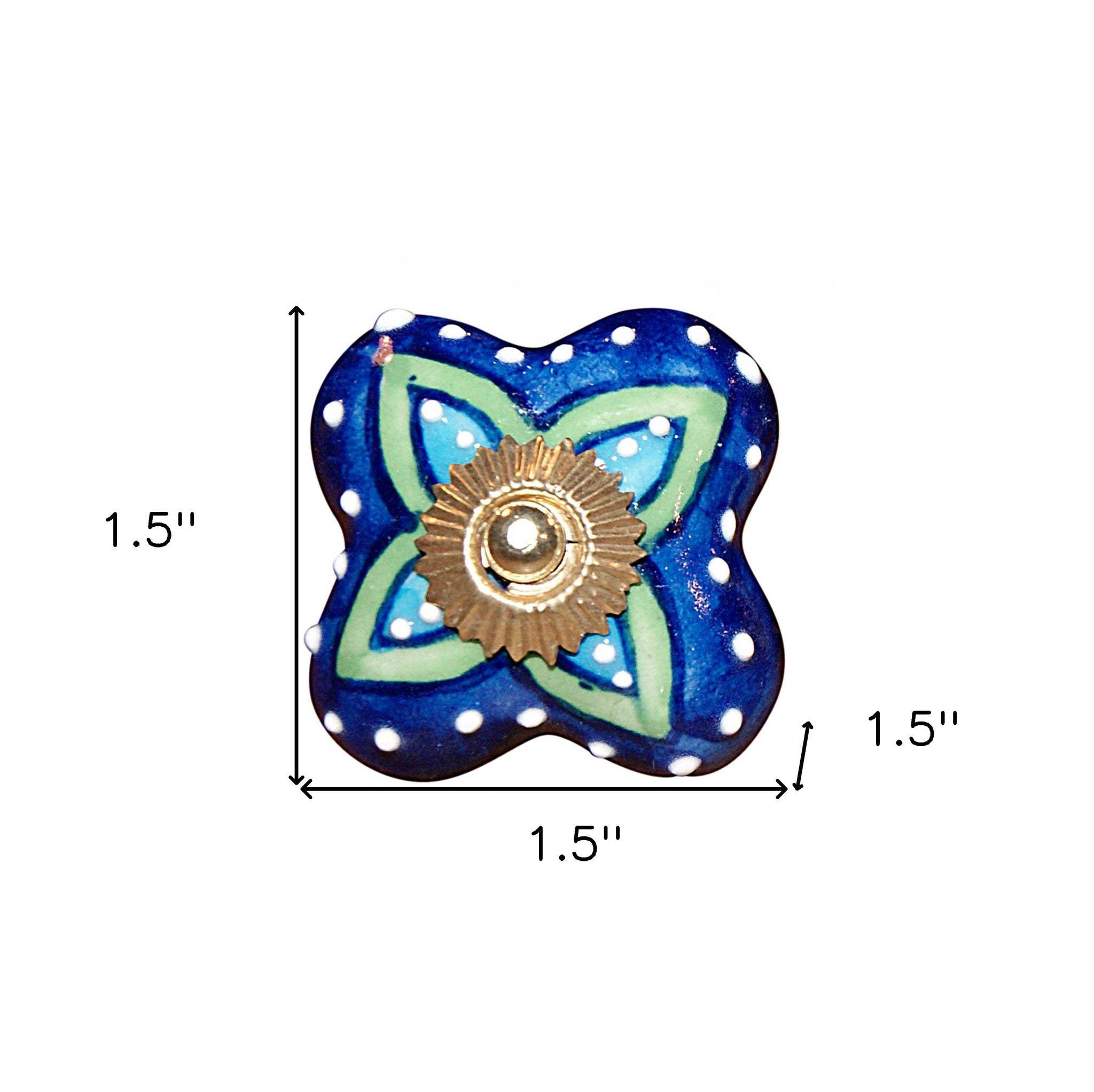 1.5" X 1.5" X 1.5" Ceramic Metal Multicolor 12 Pack Knob - Homeroots - Flyclothing LLC