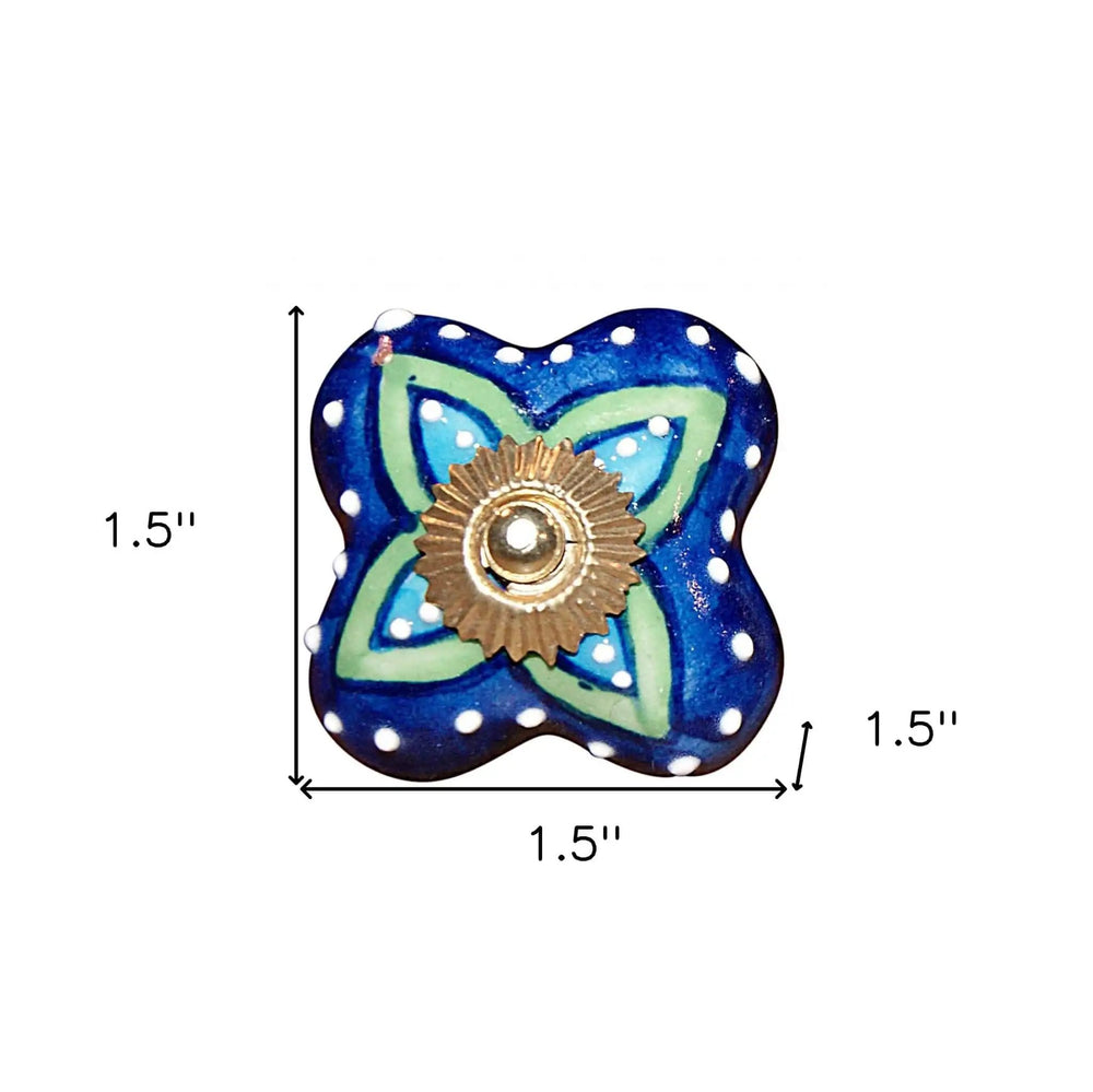 1.5" X 1.5" X 1.5" Ceramic Metal Multicolor 12 Pack Knob - Homeroots - Flyclothing LLC