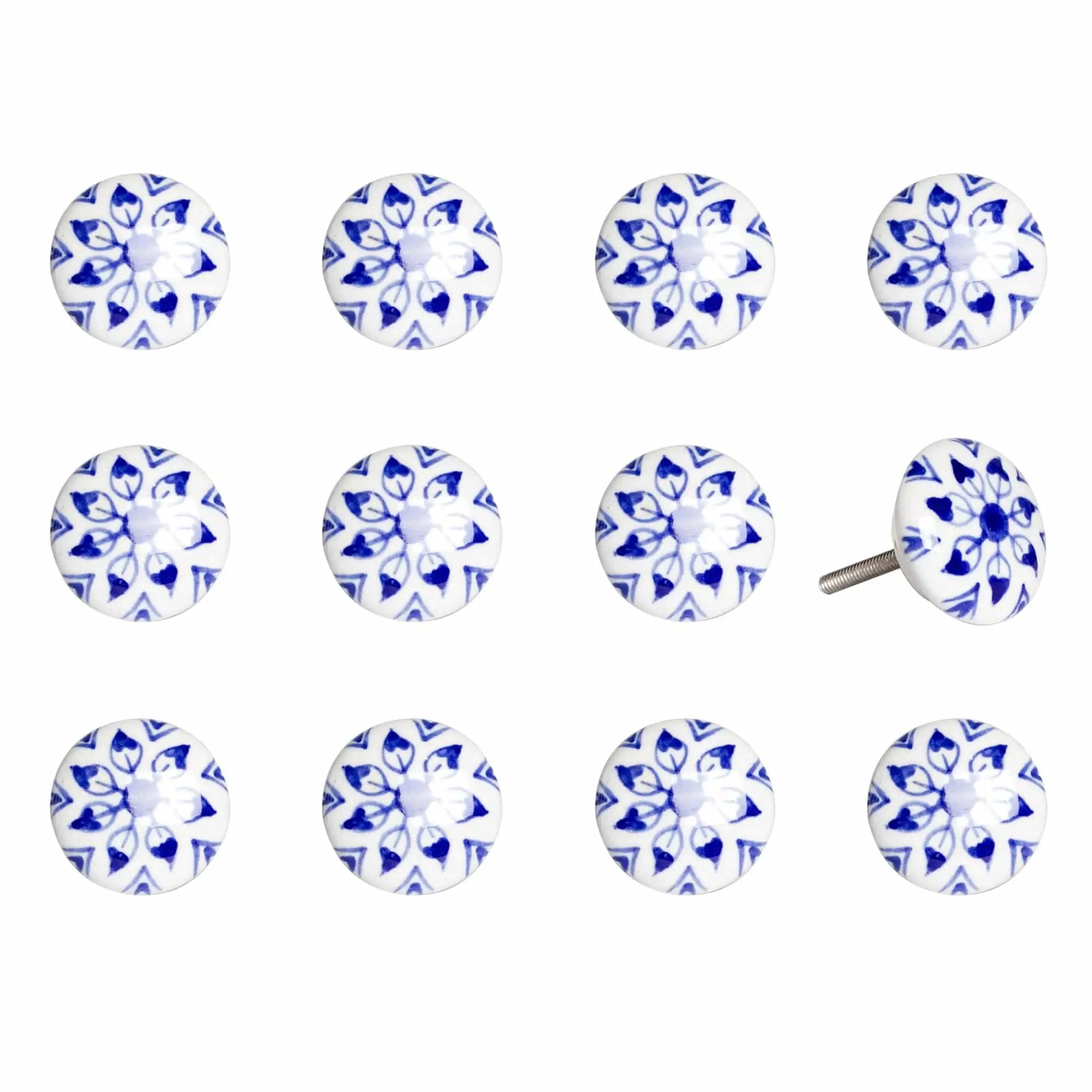 1.5" X 1.5" X 1.5" Ceramic Metal Multicolor 12 Pack Knob - Homeroots - Flyclothing LLC