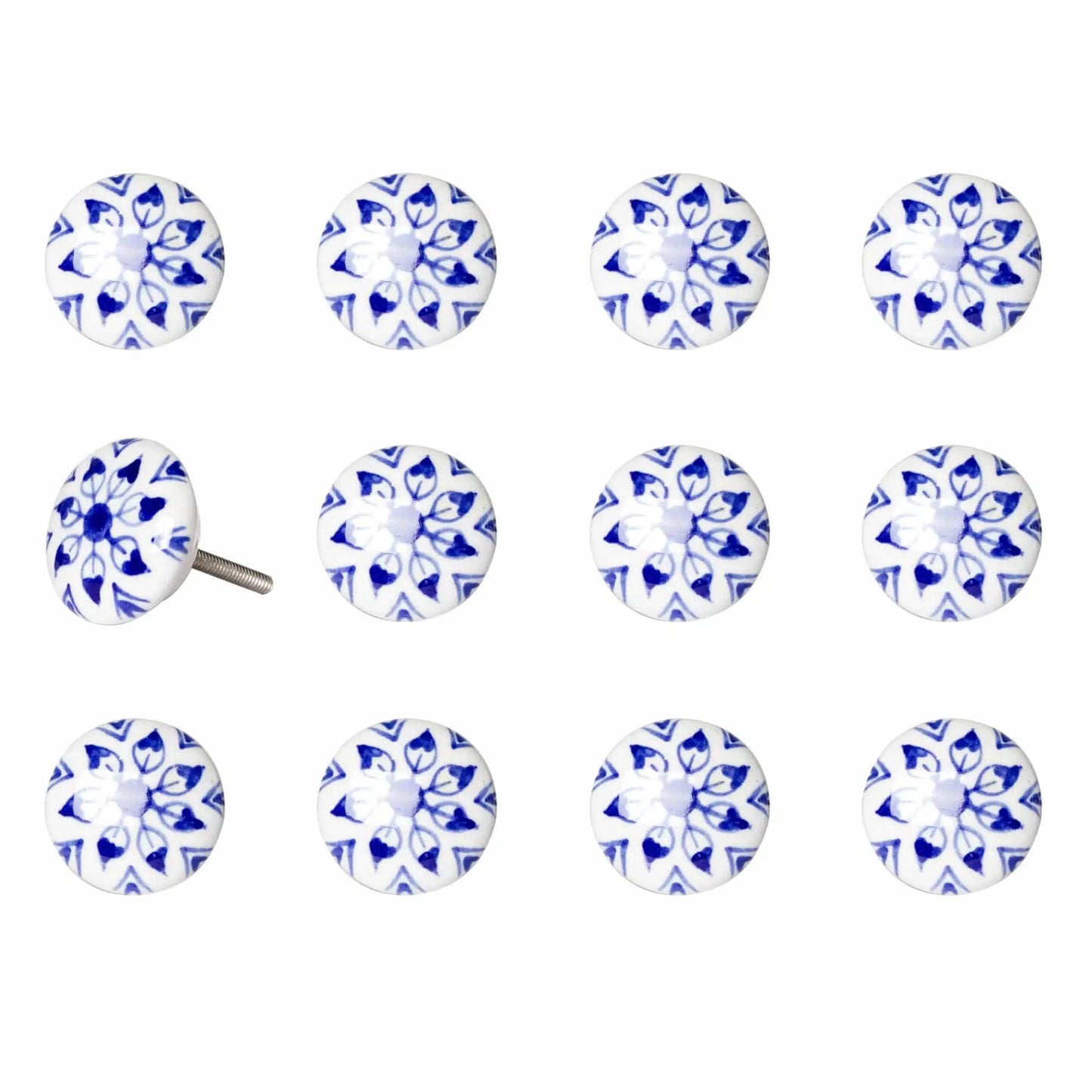 1.5" X 1.5" X 1.5" Ceramic Metal Multicolor 12 Pack Knob - Homeroots - Flyclothing LLC