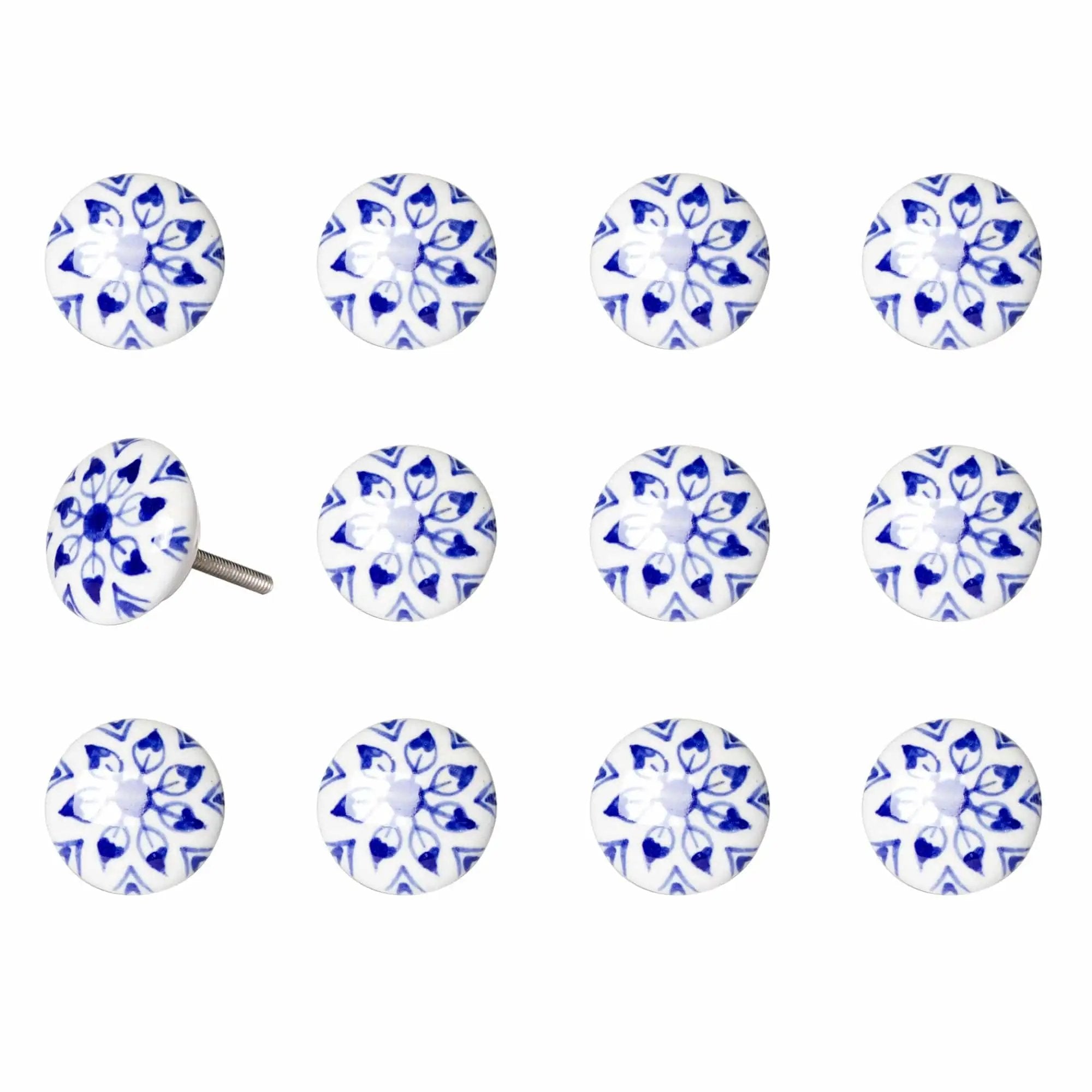 1.5" X 1.5" X 1.5" Ceramic Metal Multicolor 12 Pack Knob - Homeroots - Flyclothing LLC