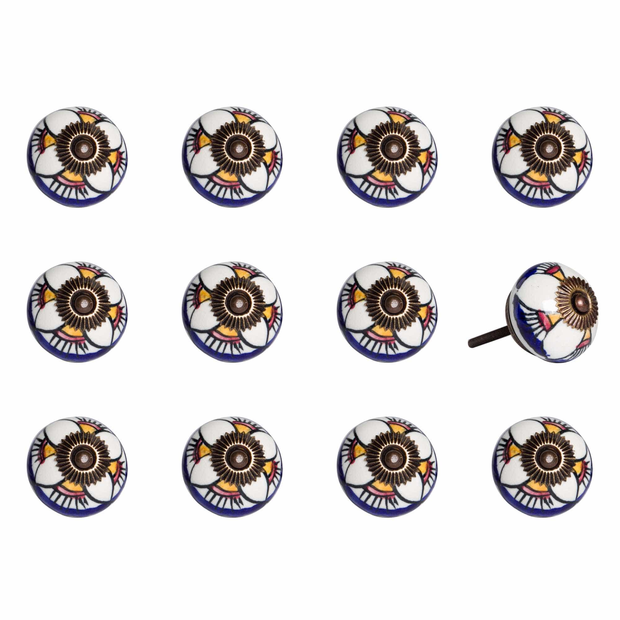 1.5" X 1.5" X 1.5" Ceramic Metal Multicolor 12 Pack Knob - Homeroots - Flyclothing LLC