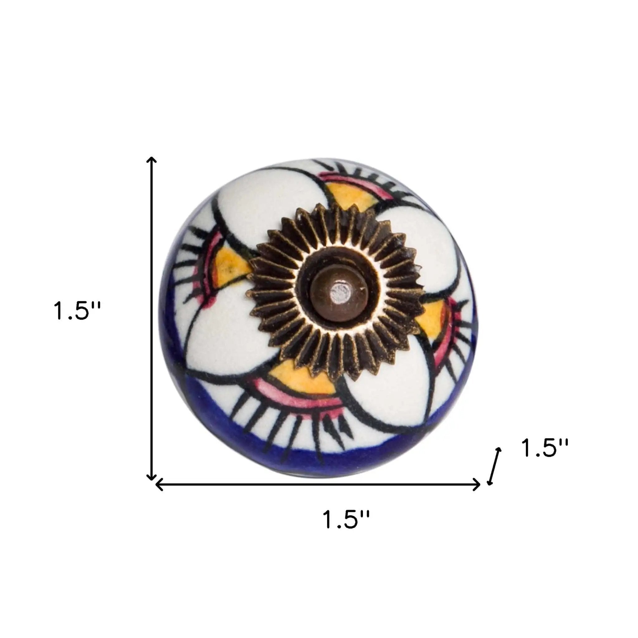 1.5" X 1.5" X 1.5" Ceramic Metal Multicolor 12 Pack Knob - Homeroots - Flyclothing LLC