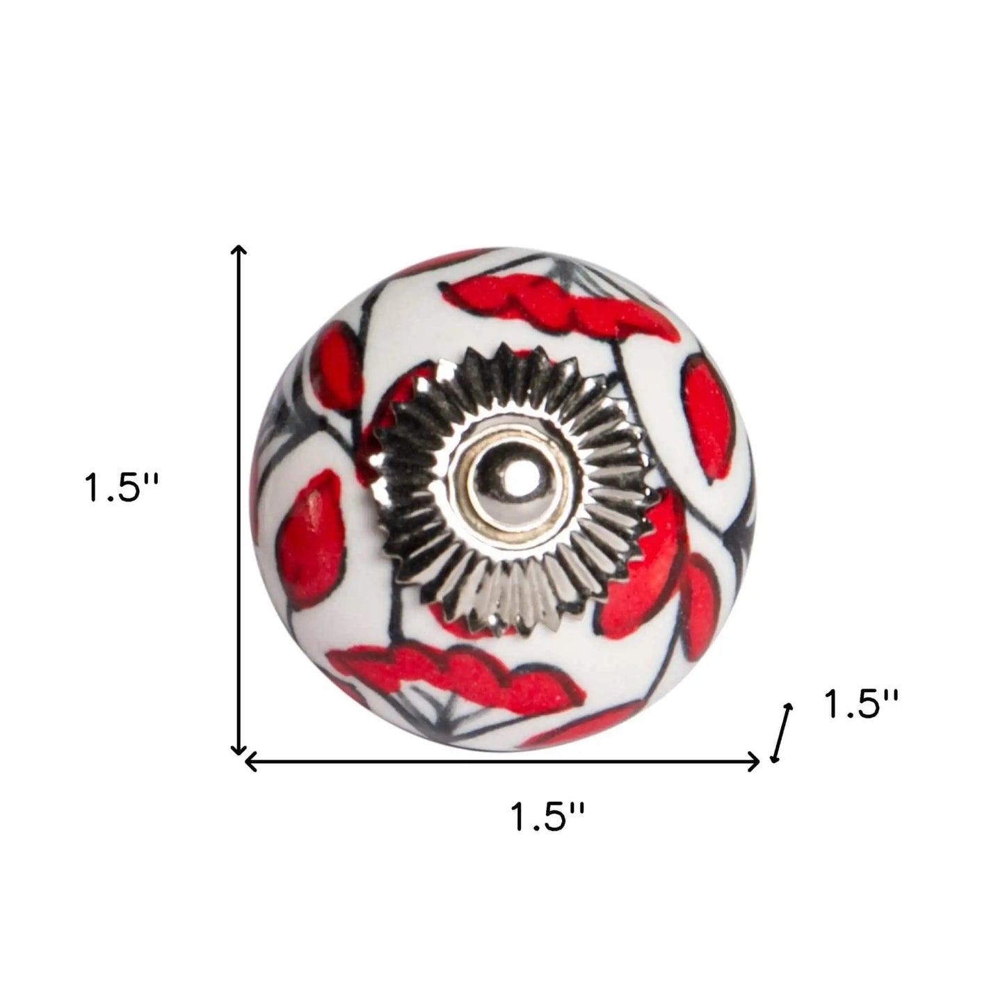 1.5" X 1.5" X 1.5" Ceramic Metal Multicolor 12 Pack Knob - Homeroots - Flyclothing LLC