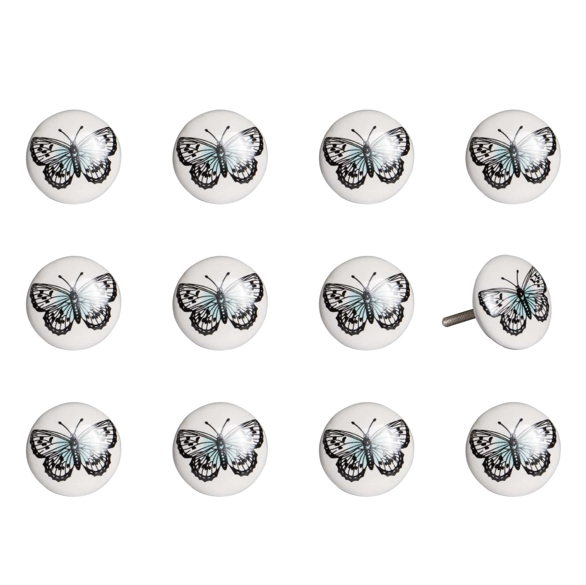 1.5" X 1.5" X 1.5" Ceramic Metal Multicolor 12 Pack Knob - Homeroots - Flyclothing LLC