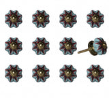 1.5" X 1.5" X 1.5" Ceramic Metal Multicolor 12 Pack Knob - Homeroots