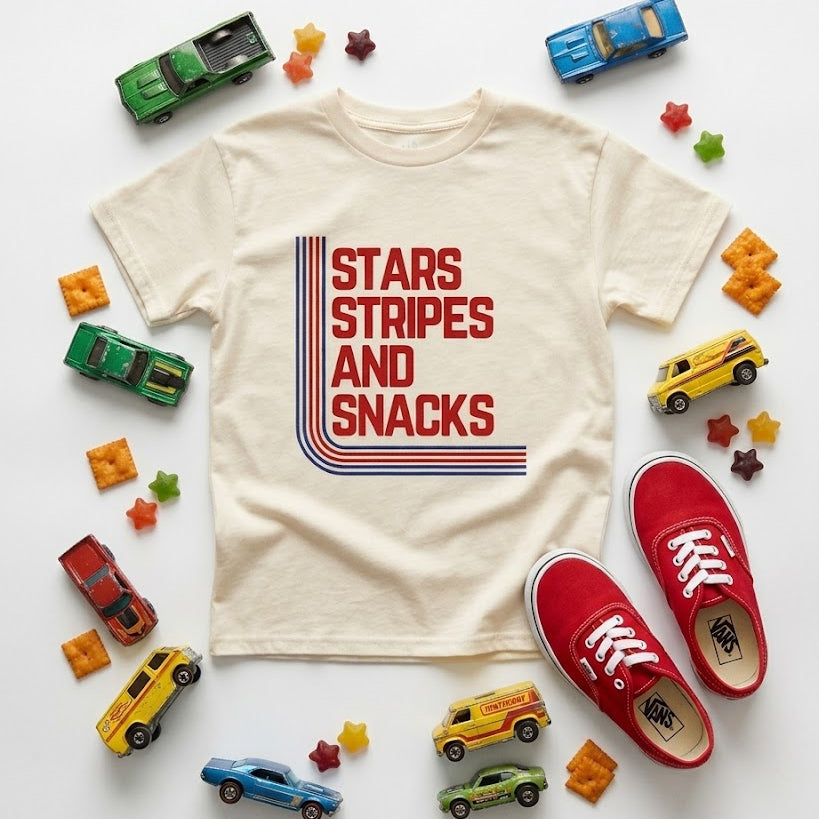 STARS STRIPES & SNACKS TEE - VINTAGE CREAM - LITTLE RAD THINGS - Flyclothing LLC