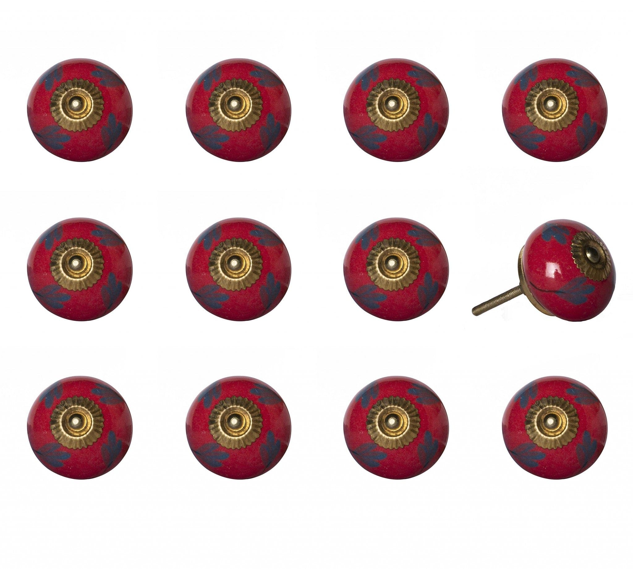 1.5" X 1.5" X 1.5" Ceramic Metal Multicolor 12 Pack Knob - Homeroots - Flyclothing LLC