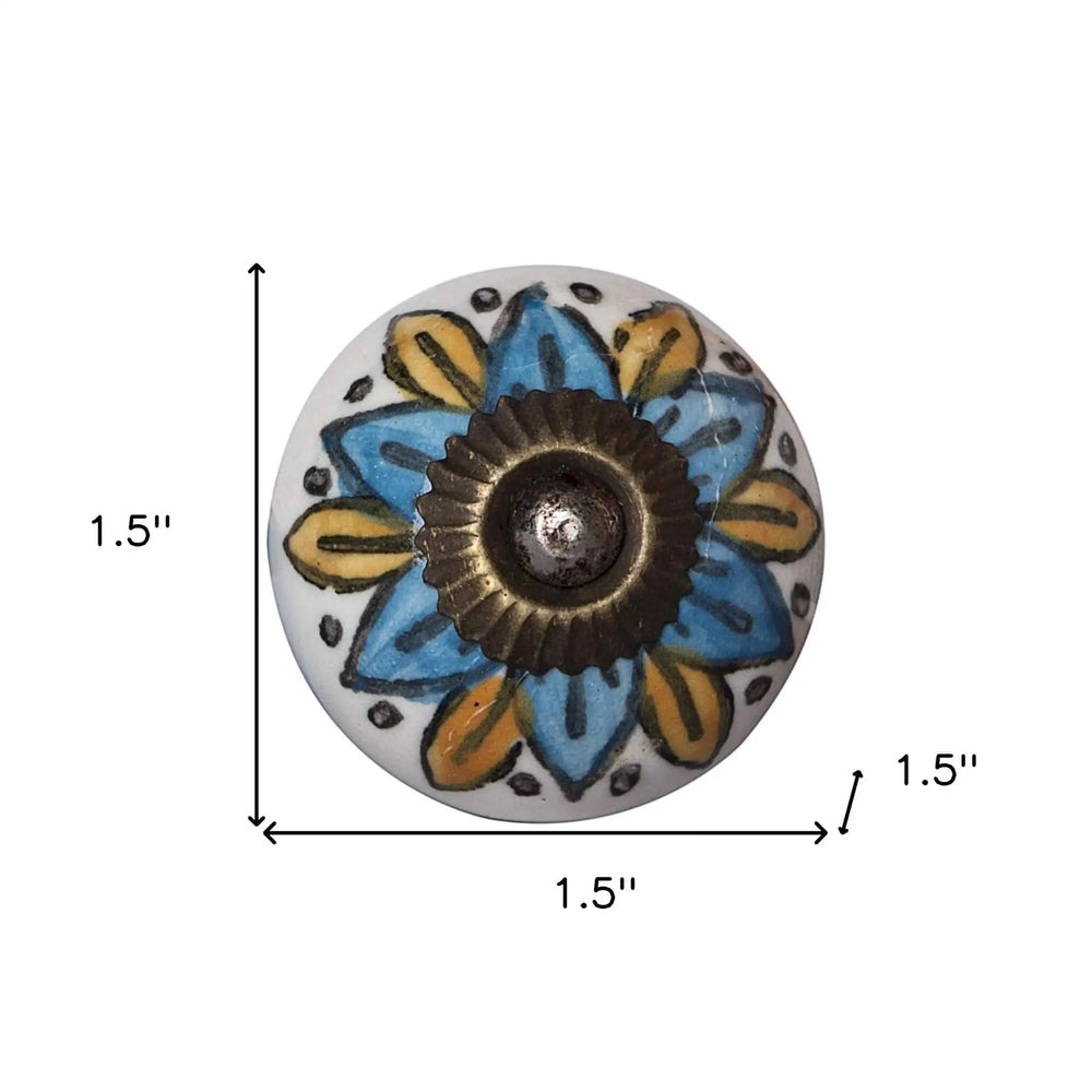 1.5" X 1.5" X 1.5" Ceramic Metal Multicolor 12 Pack Knob - Homeroots - Flyclothing LLC