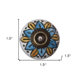 1.5" X 1.5" X 1.5" Ceramic Metal Multicolor 12 Pack Knob - Homeroots - Flyclothing LLC