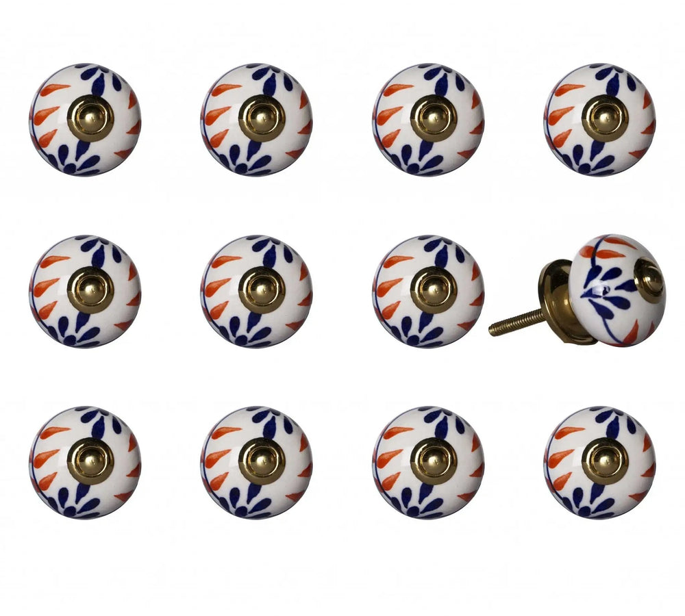 1.5" X 1.5" X 1.5" Ceramic Metal Multicolor 12 Pack Knob - Homeroots - Flyclothing LLC