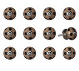 1.5" X 1.5" X 1.5" Ceramic Metal Brown Black 12 Pack Knob - Homeroots