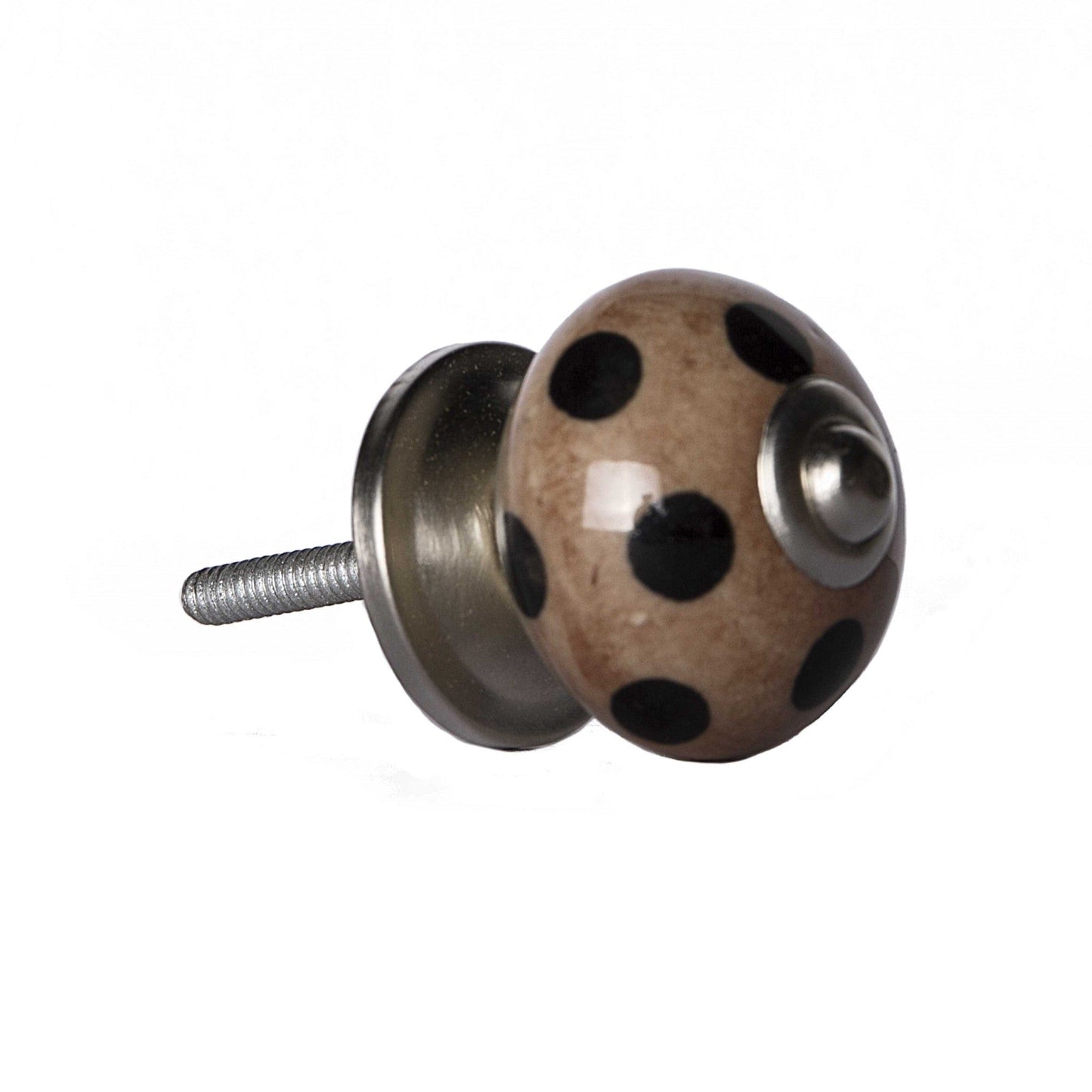 1.5" X 1.5" X 1.5" Ceramic Metal Brown Black 12 Pack Knob - Homeroots - Flyclothing LLC