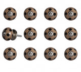 1.5" X 1.5" X 1.5" Ceramic Metal Brown Black 12 Pack Knob - Homeroots