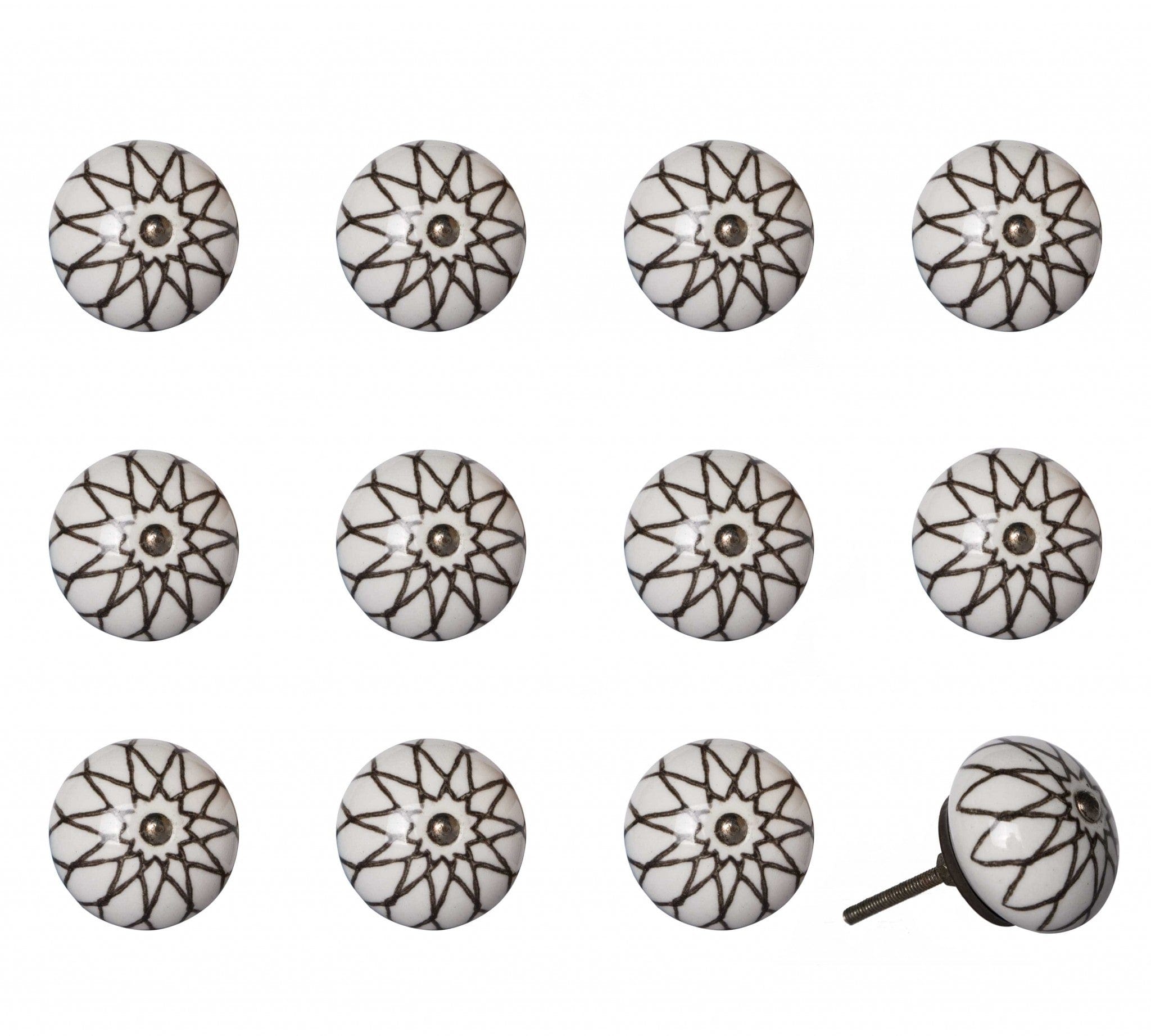 1.5" X 1.5" X 1.5" Ceramic Metal Multicolor 12 Pack Knob - Homeroots - Flyclothing LLC