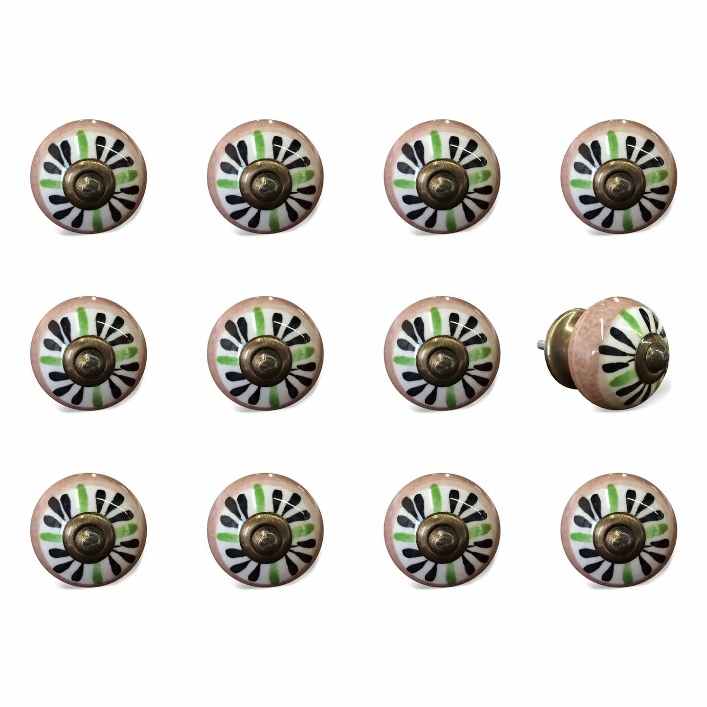 1.5" X 1.5" X 1.5" Ceramic Metal Multicolor 12 Pack Knob - Homeroots - Flyclothing LLC