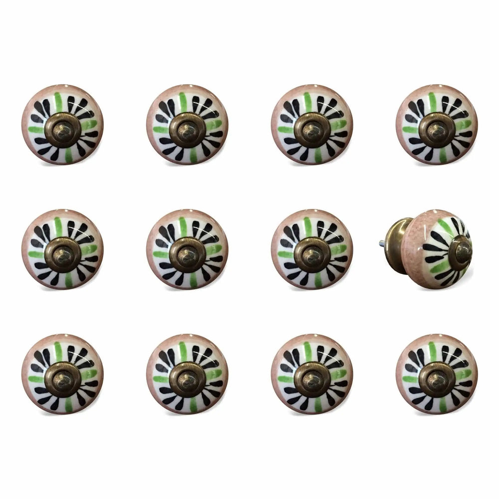 1.5" X 1.5" X 1.5" Ceramic Metal Multicolor 12 Pack Knob - Homeroots - Flyclothing LLC