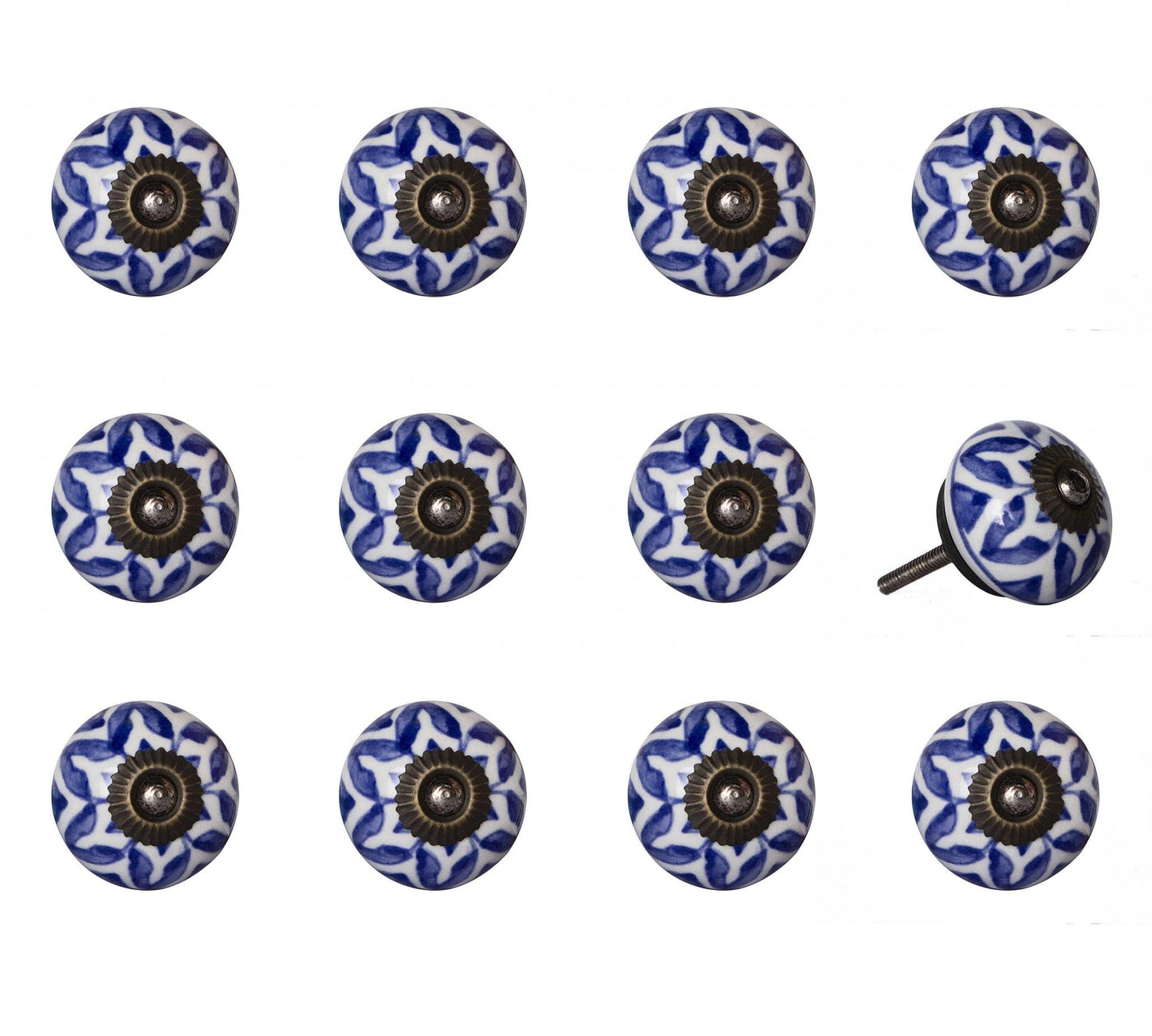 1.5" X 1.5" X 1.5" Ceramic Metal Multicolor 12 Pack Knob - Homeroots - Flyclothing LLC