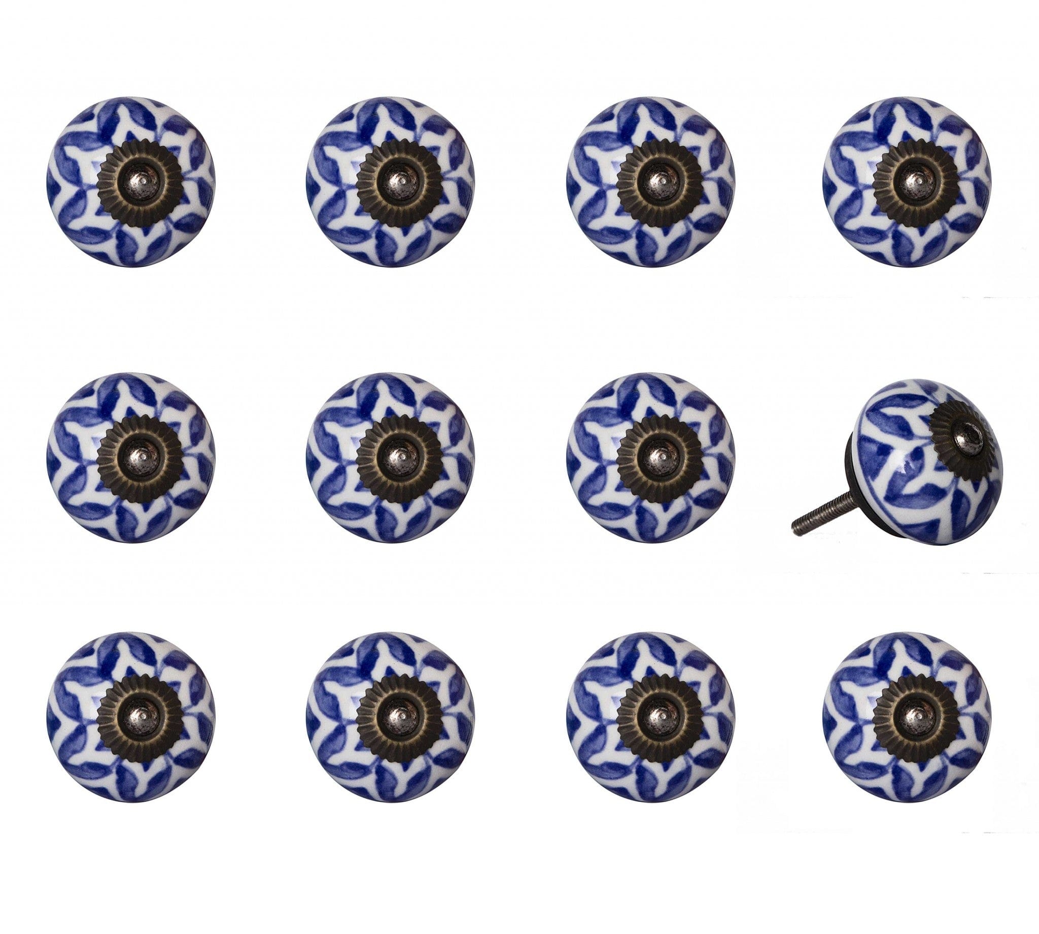 1.5" X 1.5" X 1.5" Ceramic Metal Multicolor 12 Pack Knob - Homeroots - Flyclothing LLC