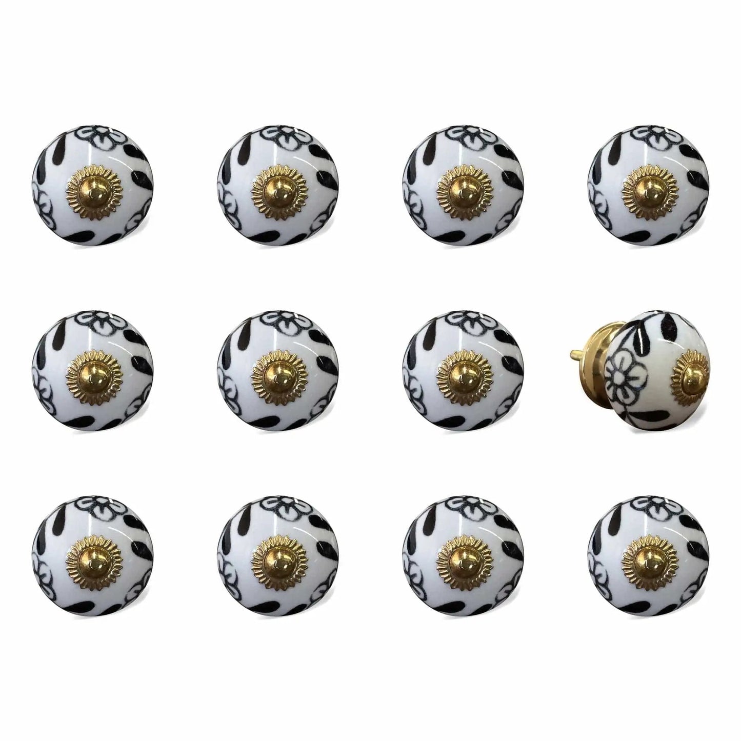 1.5" X 1.5" X 1.5" Ceramic Metal Multicolor 12 Pack Knob - Homeroots - Flyclothing LLC