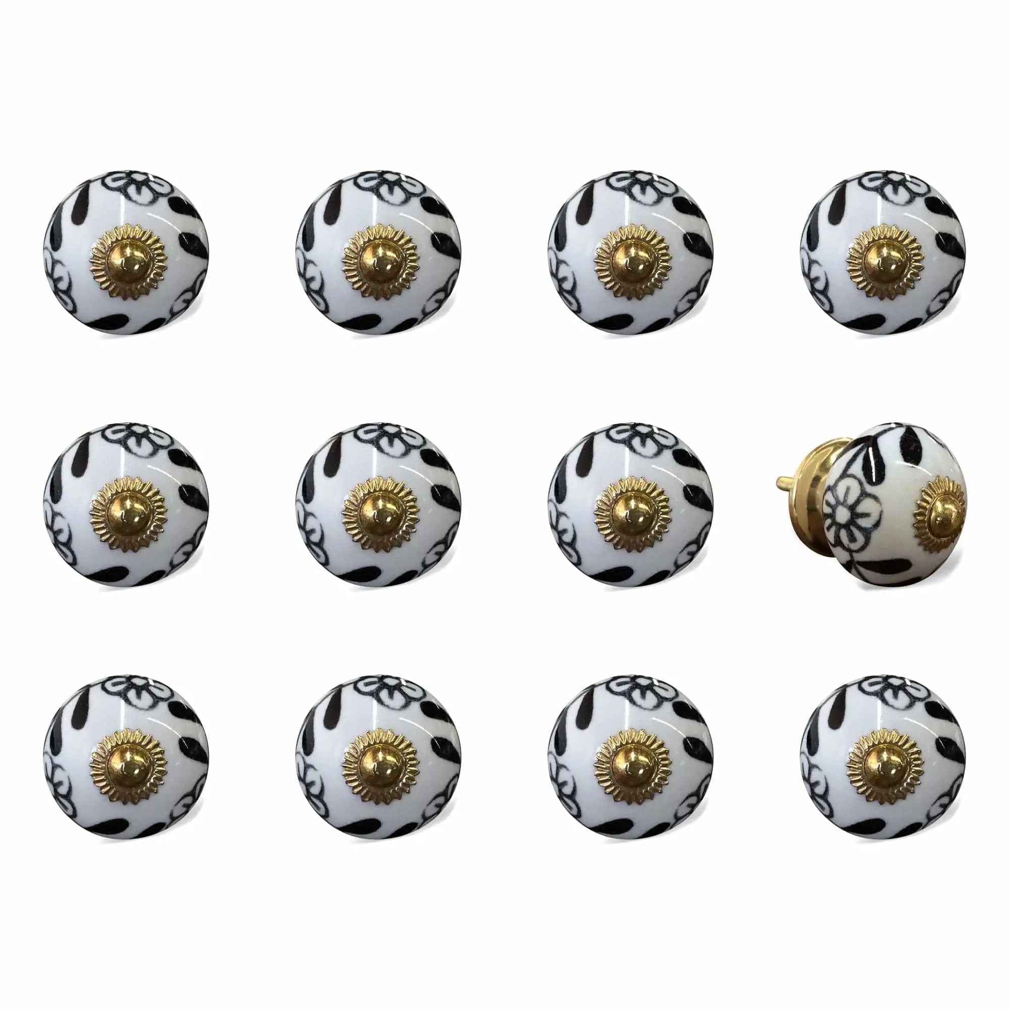 1.5" X 1.5" X 1.5" Ceramic Metal Multicolor 12 Pack Knob - Homeroots - Flyclothing LLC