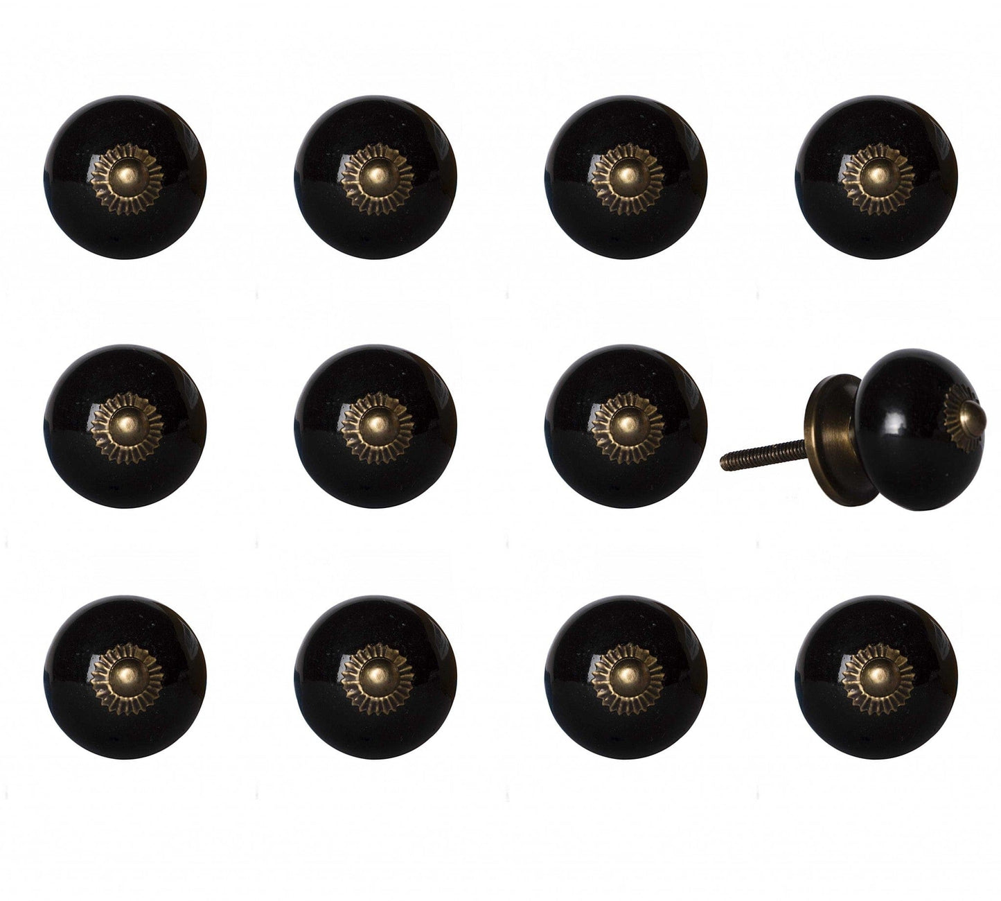 1.5" X 1.5" X 1.5" Ceramic Metal Multicolor 12 Pack Knob - Homeroots - Flyclothing LLC