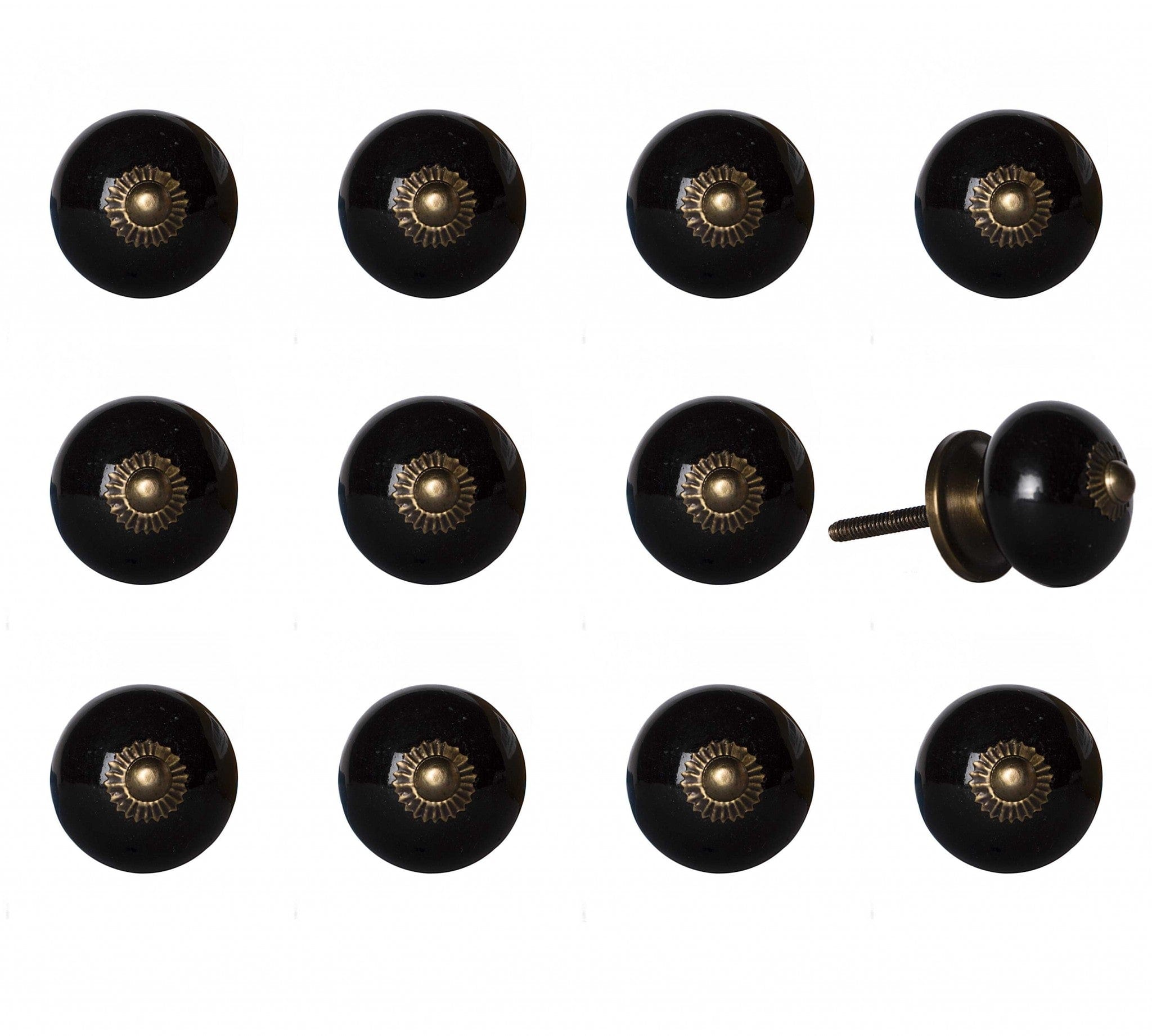 1.5" X 1.5" X 1.5" Ceramic Metal Multicolor 12 Pack Knob - Homeroots - Flyclothing LLC