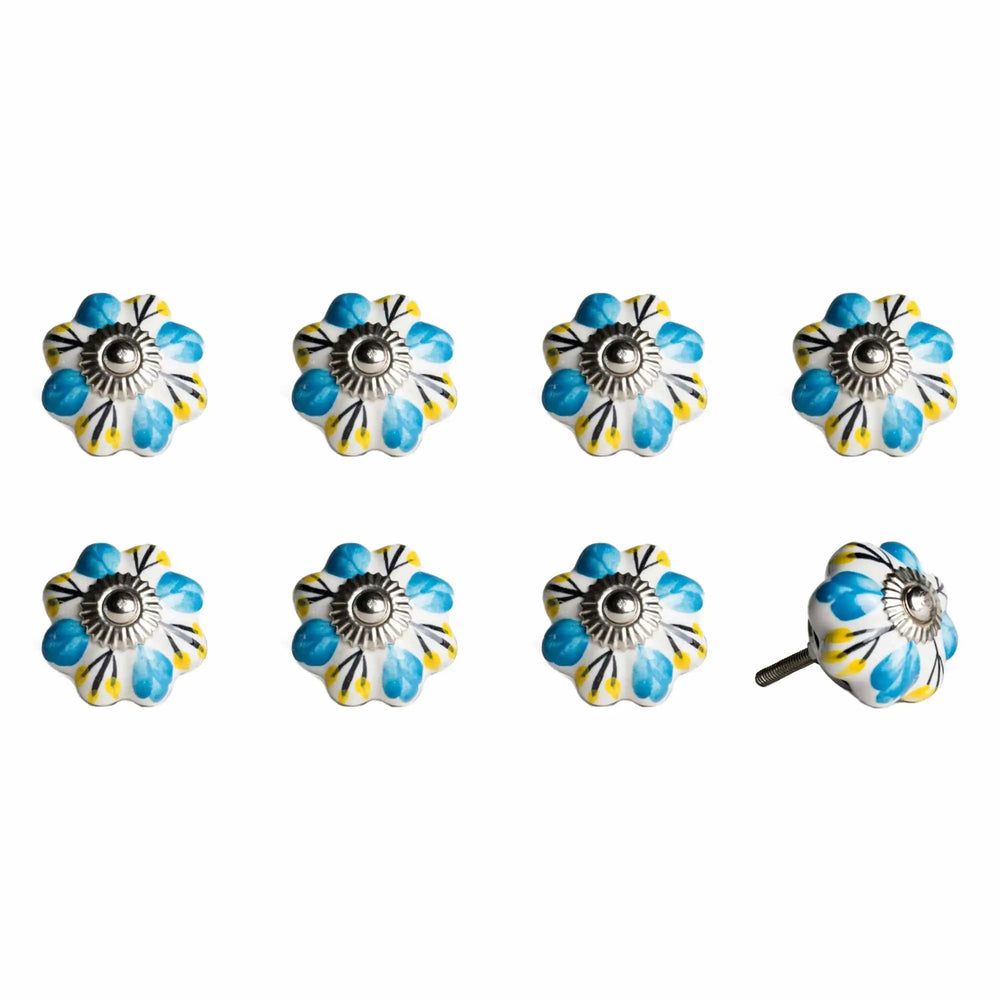 1.5" X 1.5" X 1.5" Ceramic Metal Multicolor 8 Pack Knob - Homeroots - Flyclothing LLC