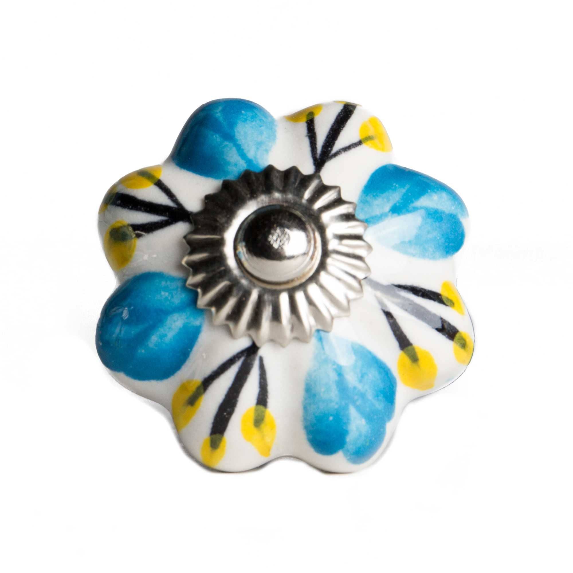 1.5" X 1.5" X 1.5" Ceramic Metal Multicolor 8 Pack Knob - Homeroots - Flyclothing LLC