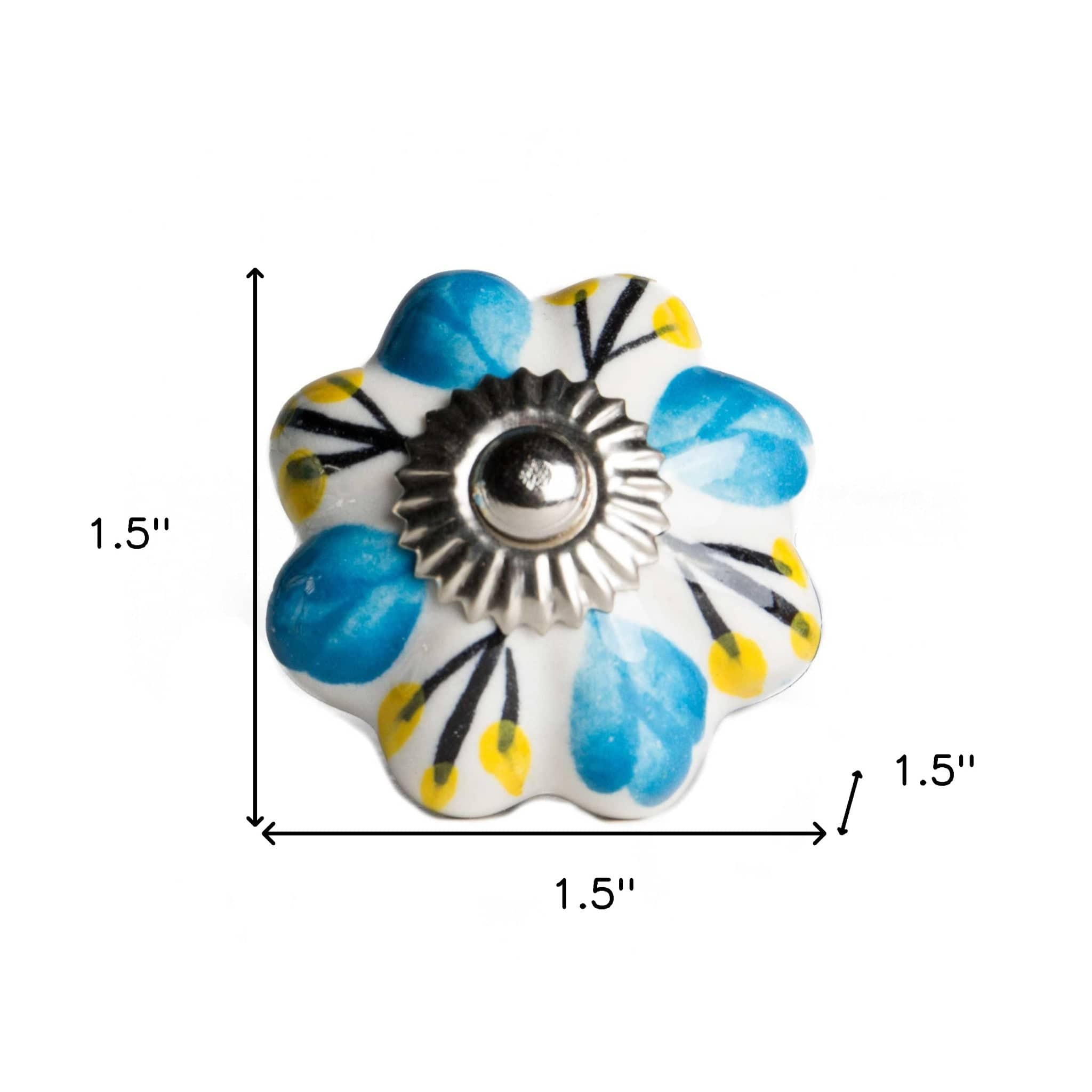 1.5" X 1.5" X 1.5" Ceramic Metal Multicolor 8 Pack Knob - Homeroots - Flyclothing LLC